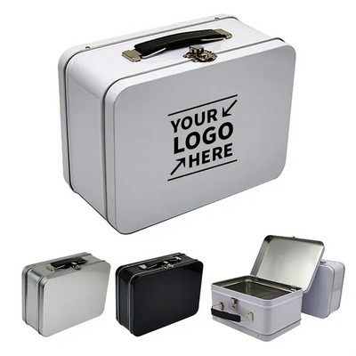 Customization Printing Tin Box Tinplate Suitcase With Lock