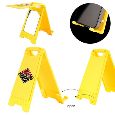 Warning Sign Phone Holder with Mirror