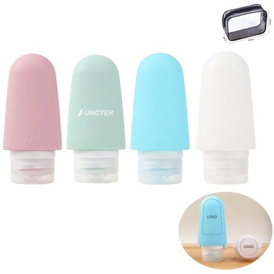 4 Pack Travel Bottles for Toiletries, 2oz Portable Refillable Traveling Size Liquid Containers