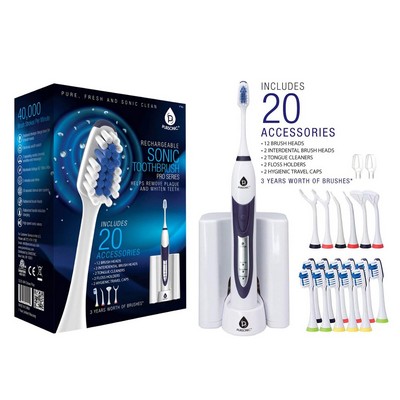 Pursonic Sonic Movement Rechargeable Electric Toothbrush - White