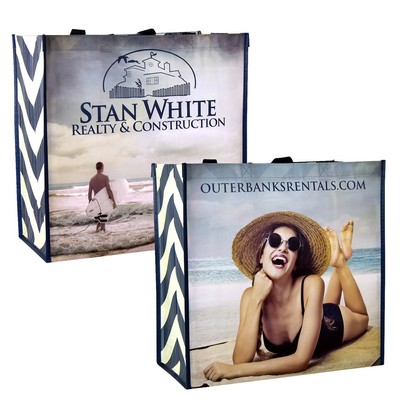 145g Full-Color Laminated Woven Custom Promotional Tote Bag (15.5"x15.5"x8")