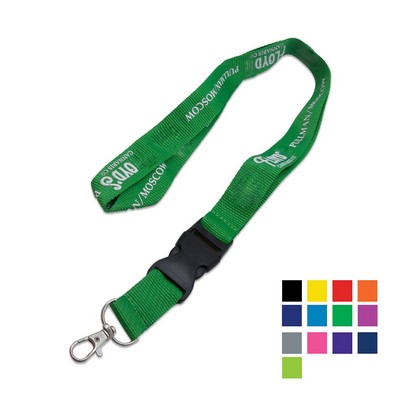 Office Employee Polyester Lanyard w/ Lobster Claw & Buckle Release