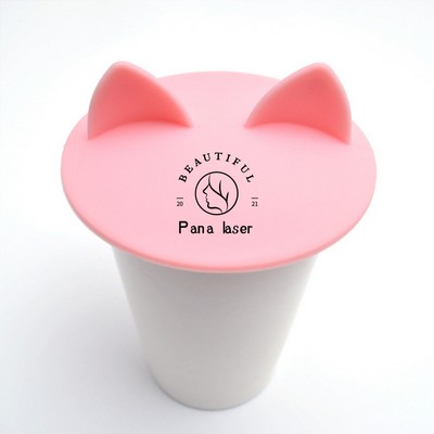 Durable Silicone Large Cat Ear Shaped Cup Lid Cover