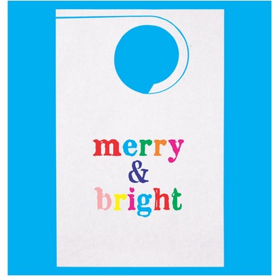 Stock "Merry and Bright" Design Poly Backed Paper Bibs w/Ties Minimum 25 bibs