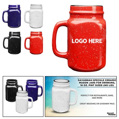 16oz Savannah ceramic mason jar mugs.