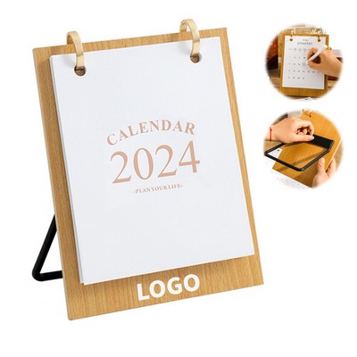 Customizable Retro Bamboo Desk Calendar