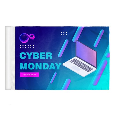 4" x 6" Digital Printed Antenna Flags with Clip - ePoly 1 Ply