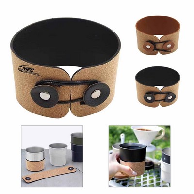 Leather Cork Cup Sleeve