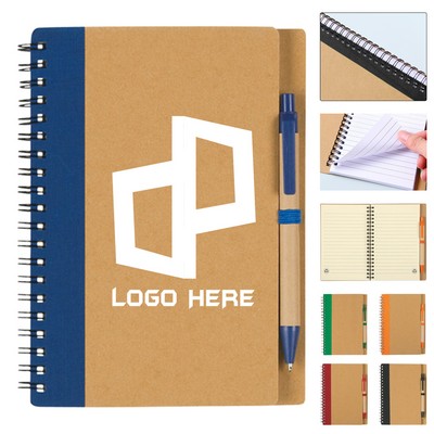 Two-Tone Spiral Notebook W/ Ballpoint Pen