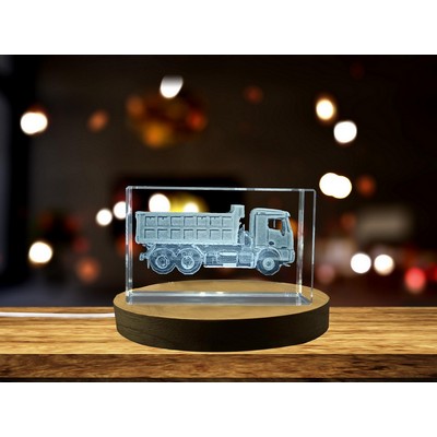 Crystal Cargo Cruiser 3D Engraved Lorry Trophy w/LED Base Light