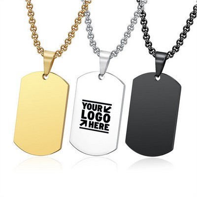 Stainless Steel Dog Tag Pendant