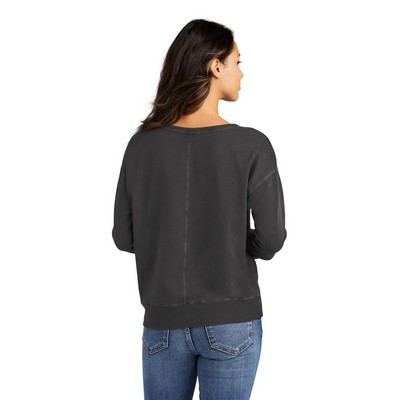 Port & Company® Women's Beach Wash Garment-Dyed V-Neck Sweatshirt