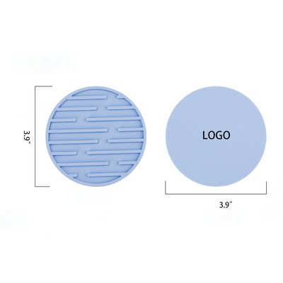 4" Custom Silicone Round Thickened Insulated Non Slip Coaster