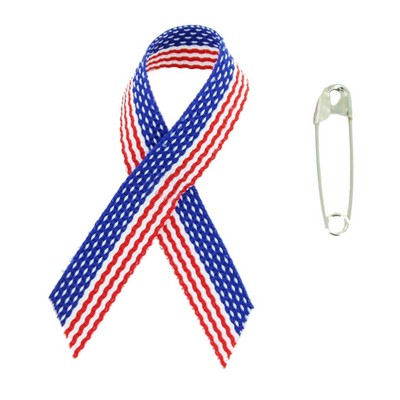 Stars and Stripes, Patriotism Awareness Ribbon w/Safety Pin