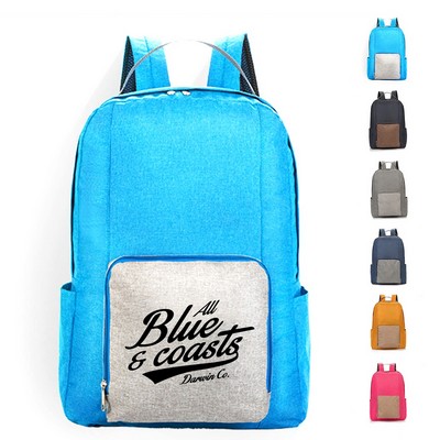 Portable Foldable Polyester Backpack with Multiple Compartment