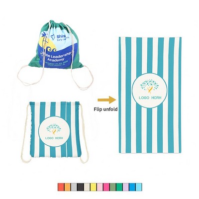 2-in-1 Foldable Backpack Beach Towel