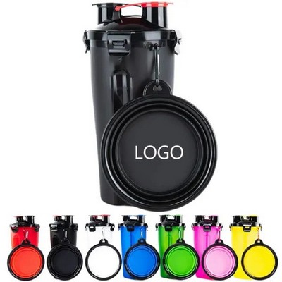2" 1 Portable Pet Dog Drinking Water Black Cup Bottle Bowl
