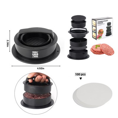 3" 1 Hamburger Press With 100 Free Patty Sheets