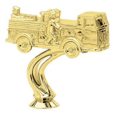4 1/2" Gold Plastic Fire Engine Trophy Figure
