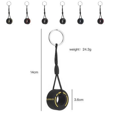 PVC Soft Rubber Tire Keychain