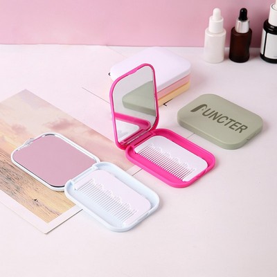 Portable Compact Mirror with Comb