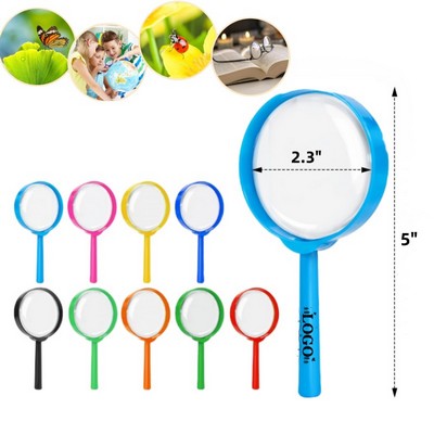 5-inch Children's Mini Plastic Magnifying Glass with 5x Magnification