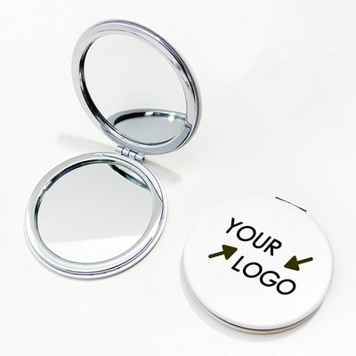 Leather Compact Beauty Dual-Mirror