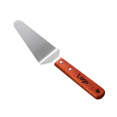 Versatile Stainless Steel Pie, Cake & Pizza Slice Server with Ergonomic Wooden Handle