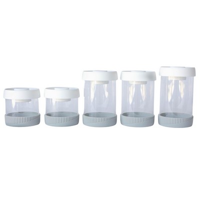 Jeanne Fitz Jeanne Fitz Glass Vacuum Storage Canisters, Set Of 5, Gray