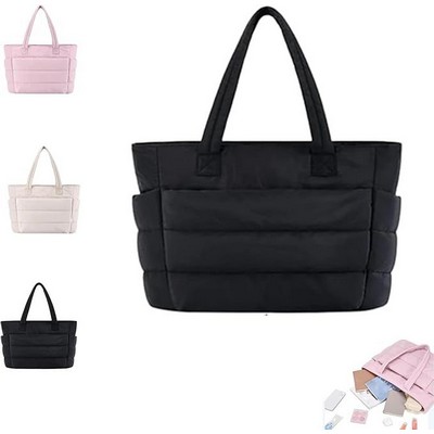 15.6" Padded Laptop Sleeve Puffy Tote Bag
