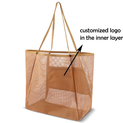 Customized Mesh Beach Hobo Tote Bags