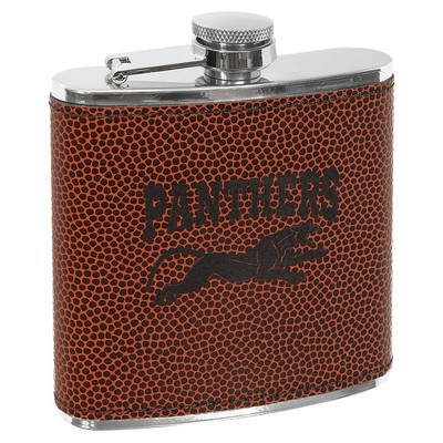 6 oz. Football Leatherette Stainless Steel Flask