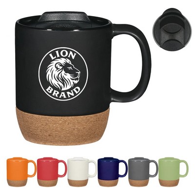 12 oz.Cork Bottom Ceramic Mug-Full color