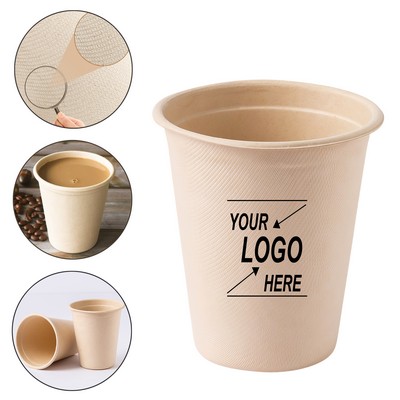 8oz Biodegradable Sugarcane Pulp Paper Cups with Lids
