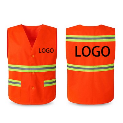Reflective Safety Vest With Snap Buttons