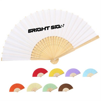 Custom Printing DIY Foldable Handheld Bamboo Paper Fan