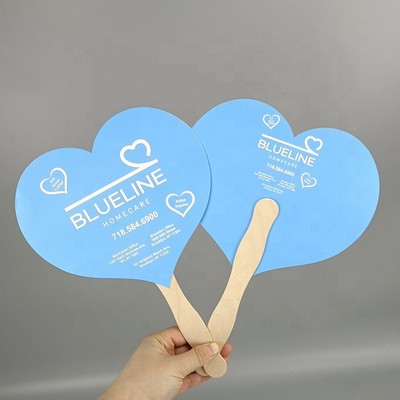 Costom Shape Celebration Fan W/ Wood Handle