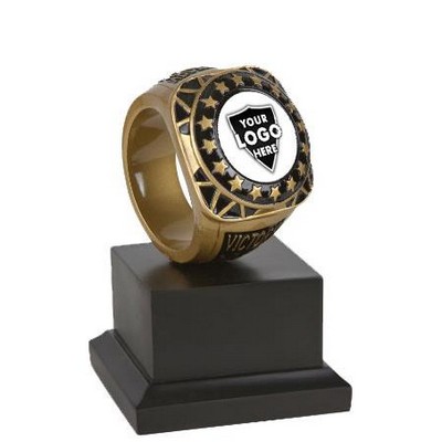 5.5" Championship Ring Trophy With Black Base