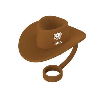 Cowboy Hat Silicone Straw Covers Cap