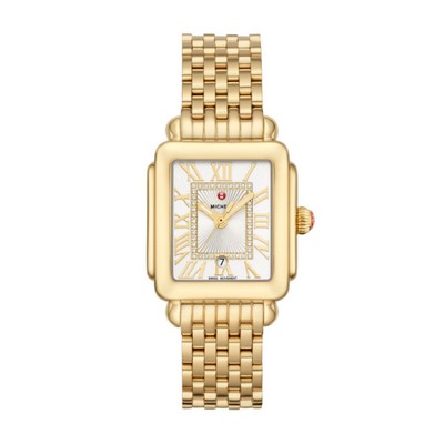 Deco Madison Mid 18K Gold-Plated Diamond Dial Watch