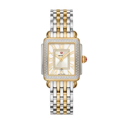 Deco Madison Mid Two-Tone 18K Gold-Plated Diamond Watch