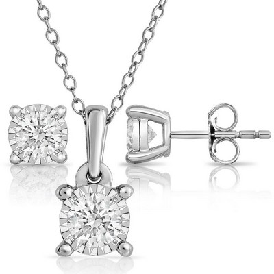 Jilco Diamond Earrings And Necklace Set