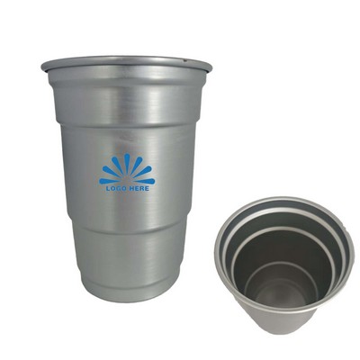 16 Oz Aluminum Reusable Beer Cup Stadium Party