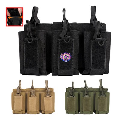 Tactical EDC Triple Gun Magazine Pouch Molle System Accessories Cartridge Holder