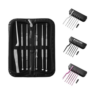 Six-Piece Stainless Steel Ear Picking Set (PU Bag Model)