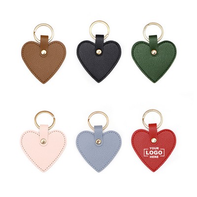 Heart Shaped Leather Keychain