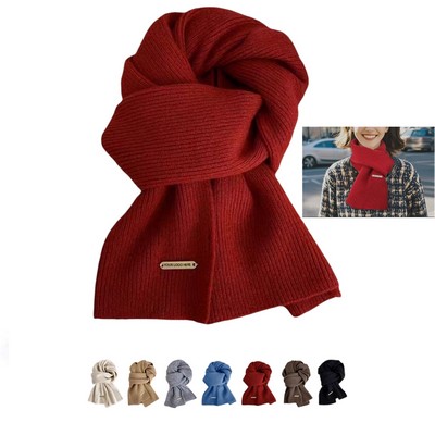 Solid color knitted women's scarf