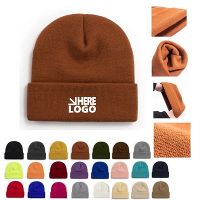 Unisex Adult Knit Cuffed Beanie Hat