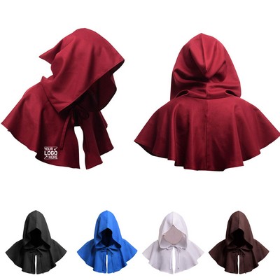 Medieval Cowl Hooded Cape Vintage Unisex Wicca Pagan Cloak for Halloween Cosplay and Costume Parties