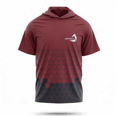 Unisex Sublimated Spun Hooded T-Shirt 5 OZ